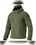 veste polaire homme coupe droite zippée en vert militaire